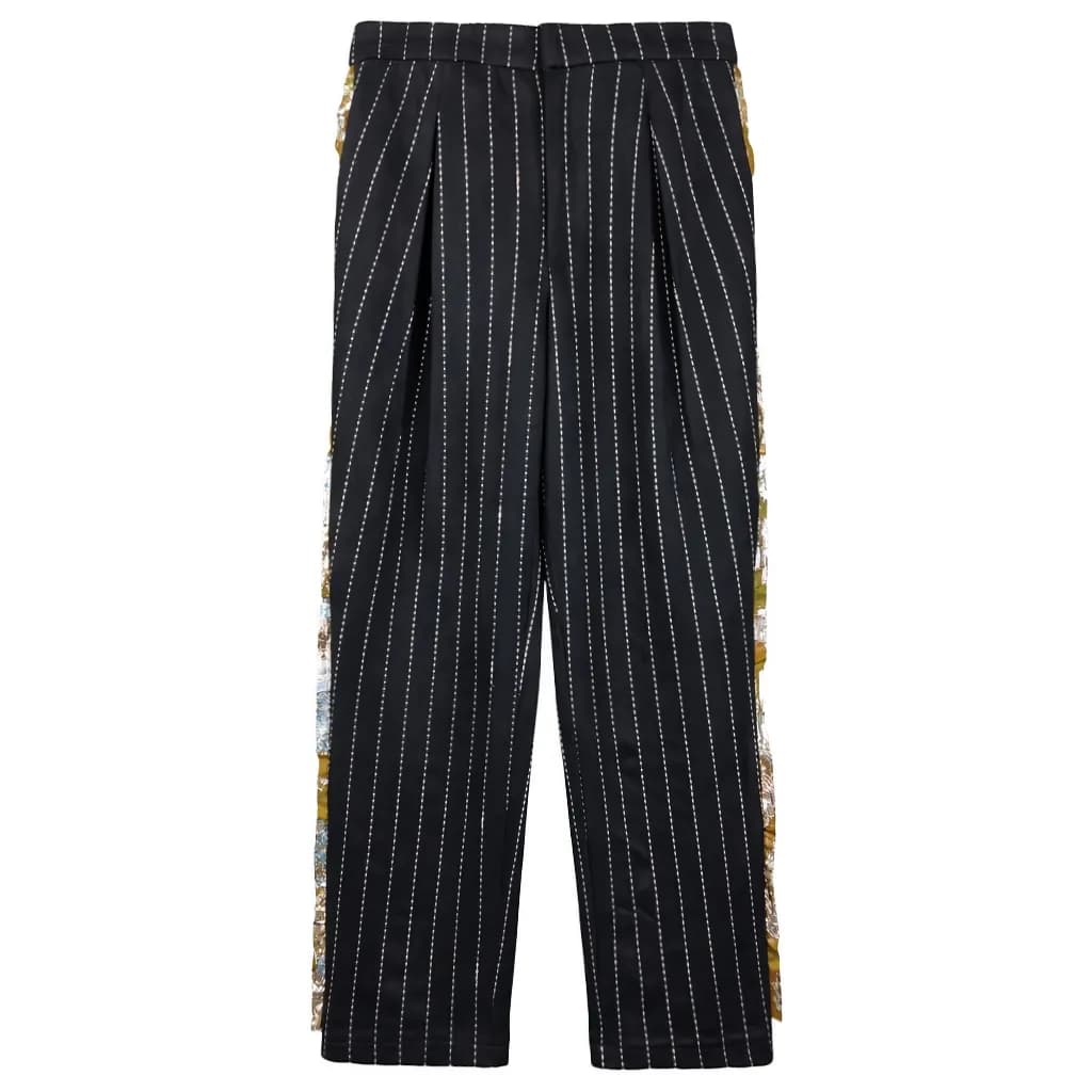 شلوار چرخکاری شده با نوار حریر ysn